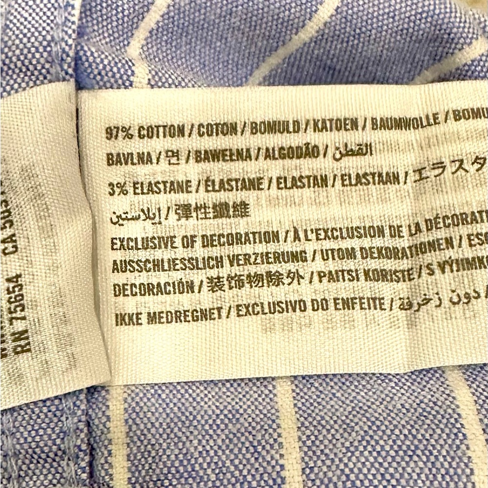 Abercrombie & Fitch Women’s Blue Striped Button Down Cotton Blend Shirt – Size L - Picture 16 of 16